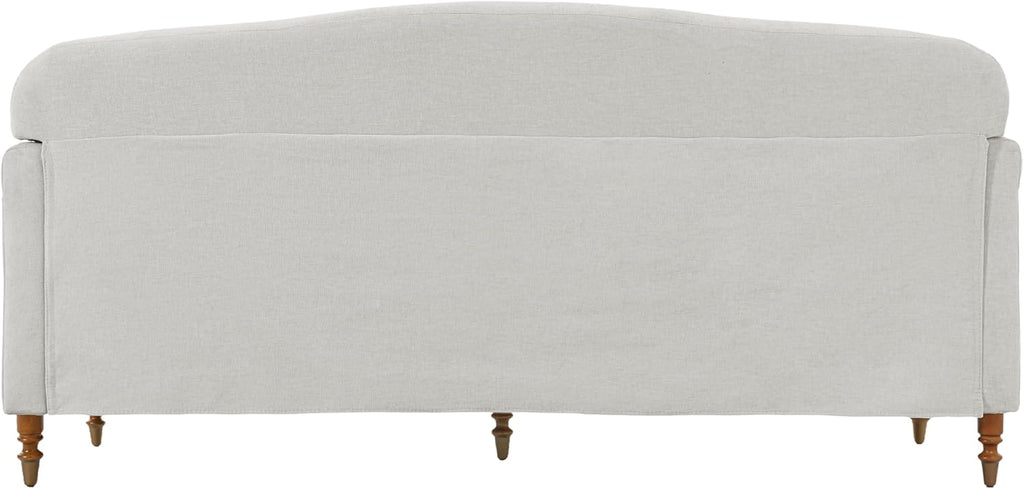 Christopher Knight Home Sola 77.5'' Modern Chenille Upholstered Loveseat Sofa with Rolled Armrest and Rubberwood Frame, 2-Seater Home Sofa Living Room, Comfy Couch for Hotel/Apartment, Light Grey