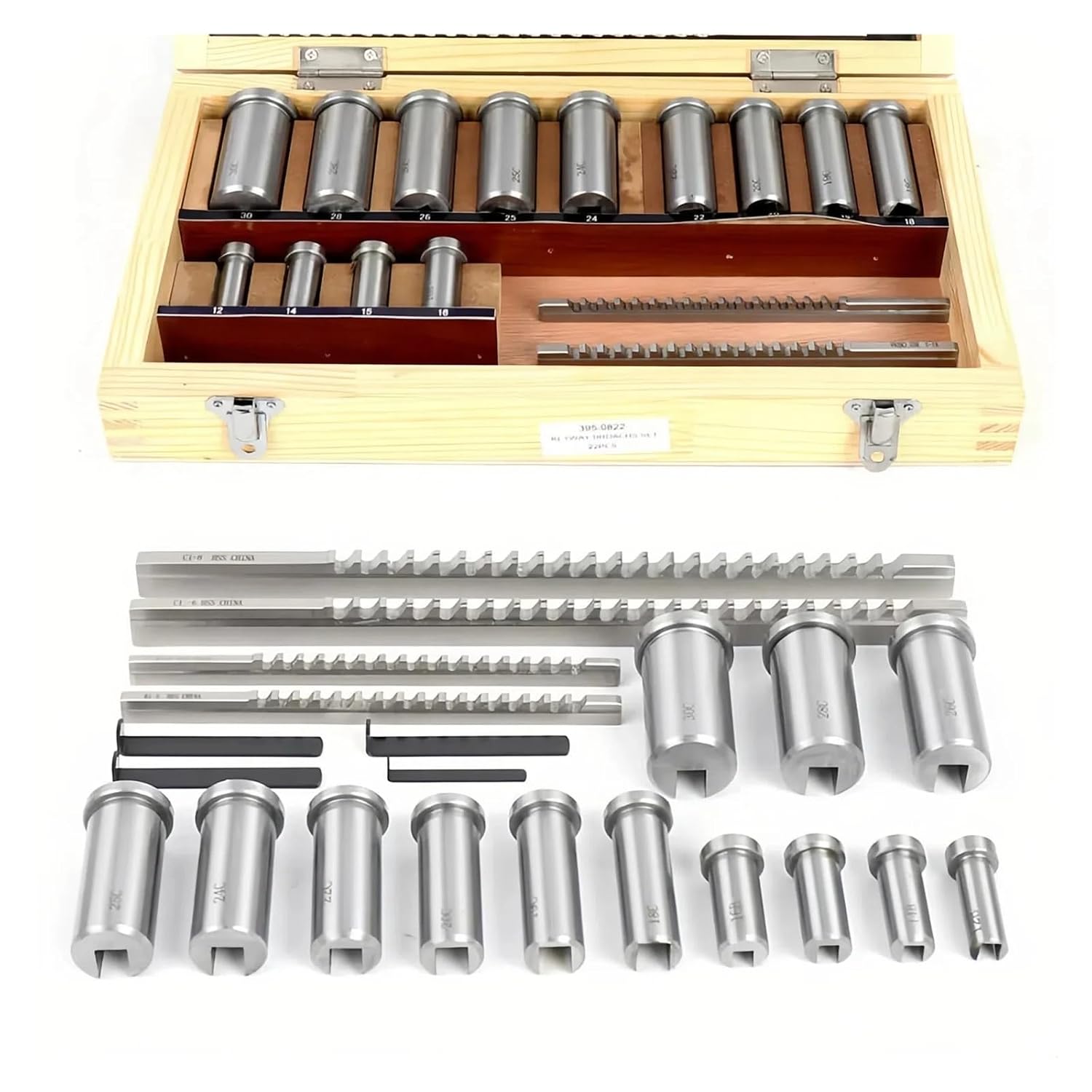 22pcs Keyway Broach Set Metric Size Shim Set High Speed Steel Keyway Cutting Tool for CNC Machine Heat Resistance