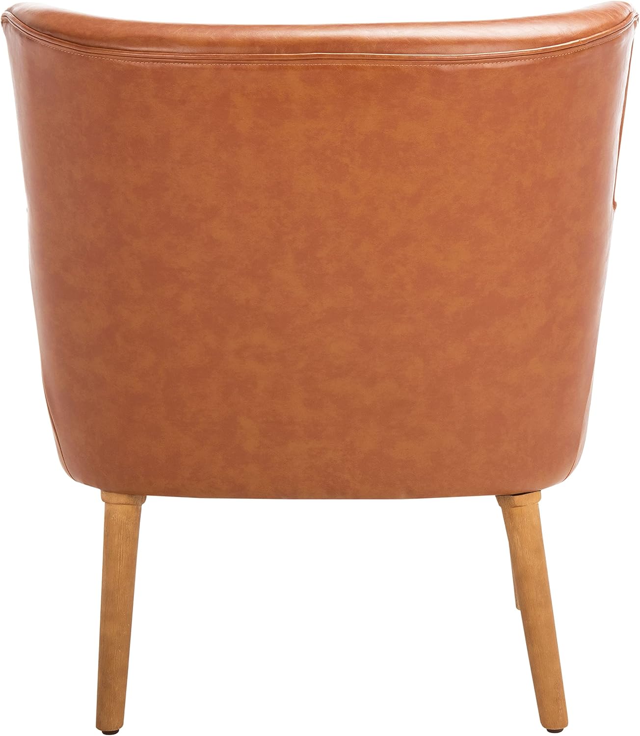 SAFAVIEH Home Collection Delfino Cognac Faux Leather/Natural Accent Chair