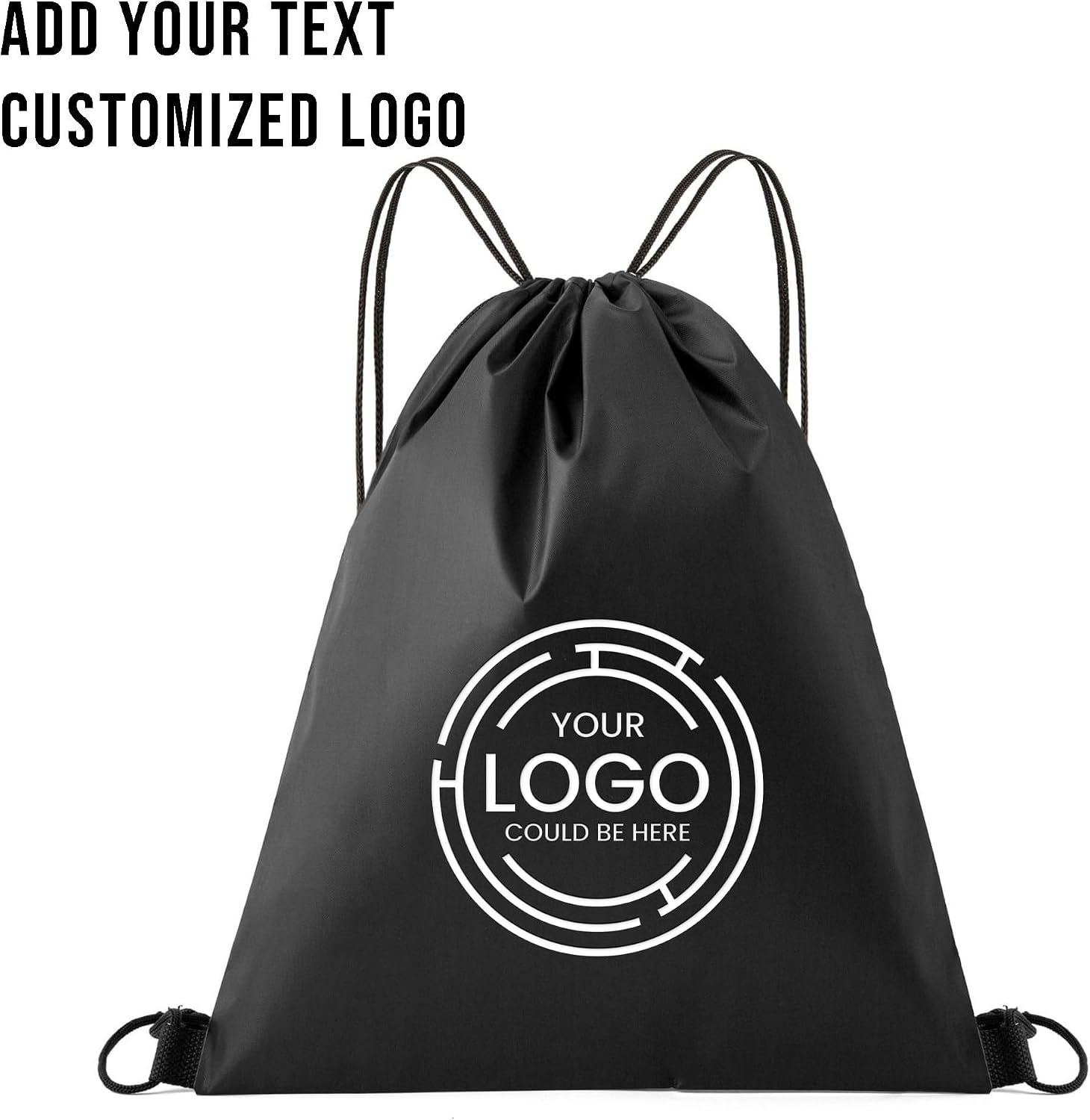 Custom Drawstring Bags Set of 50, Personalized Bulk Pack with Logo/Text-Suitable for Travelling Gym Camping Hiking-Purple