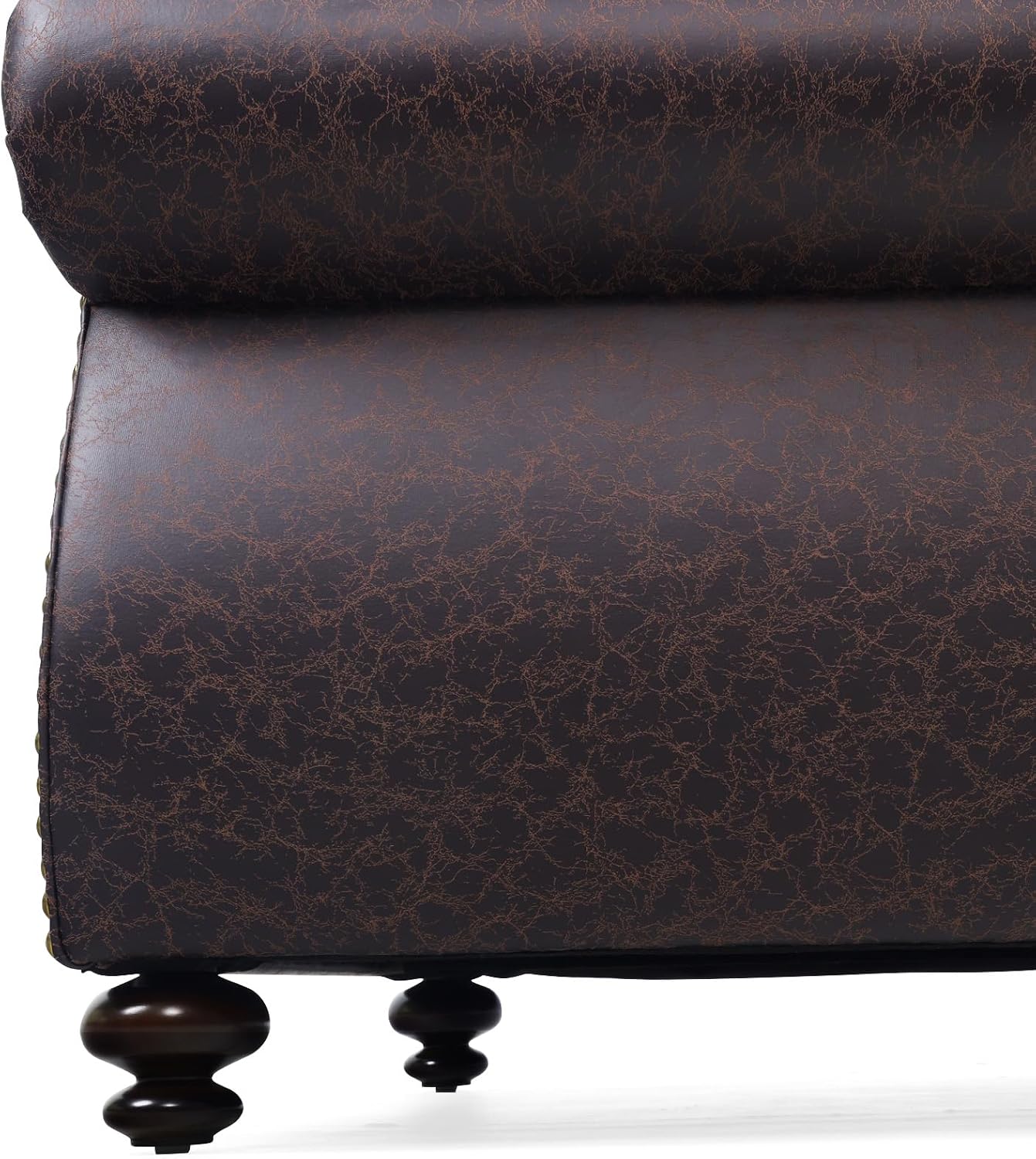 Couchus Living Room Furniture Sets,Sofa Sets and Couch Sets for Living Room,Mid-Century Vintage Sofa Couches with Rivet Design (Brown, 2 Single+3 Seater)
