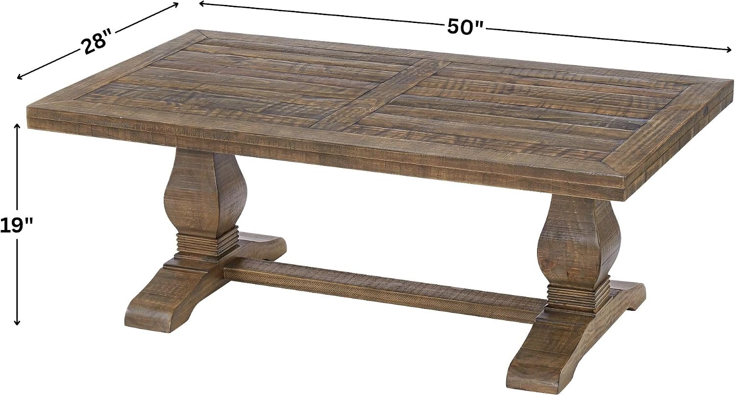Martin Svensson Home Napa Coffee Table - Reclaimed Natural Finish - Farmhouse Style - Living Room Centerpiece
