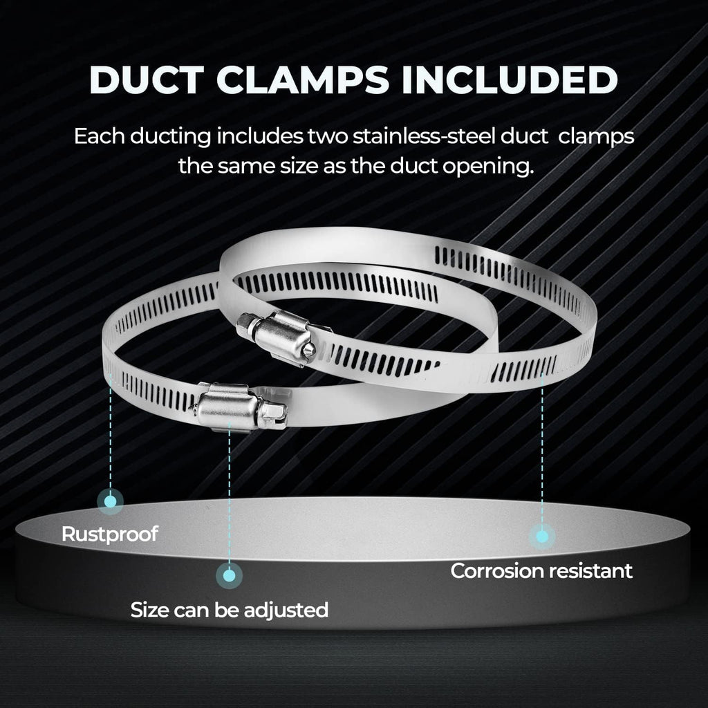 iPower 12-Pack 4 Inch 25 Feet Non-Insulated Flex Air Aluminum Ducting Dryer Vent Hose for HVAC Ventilation, Silver