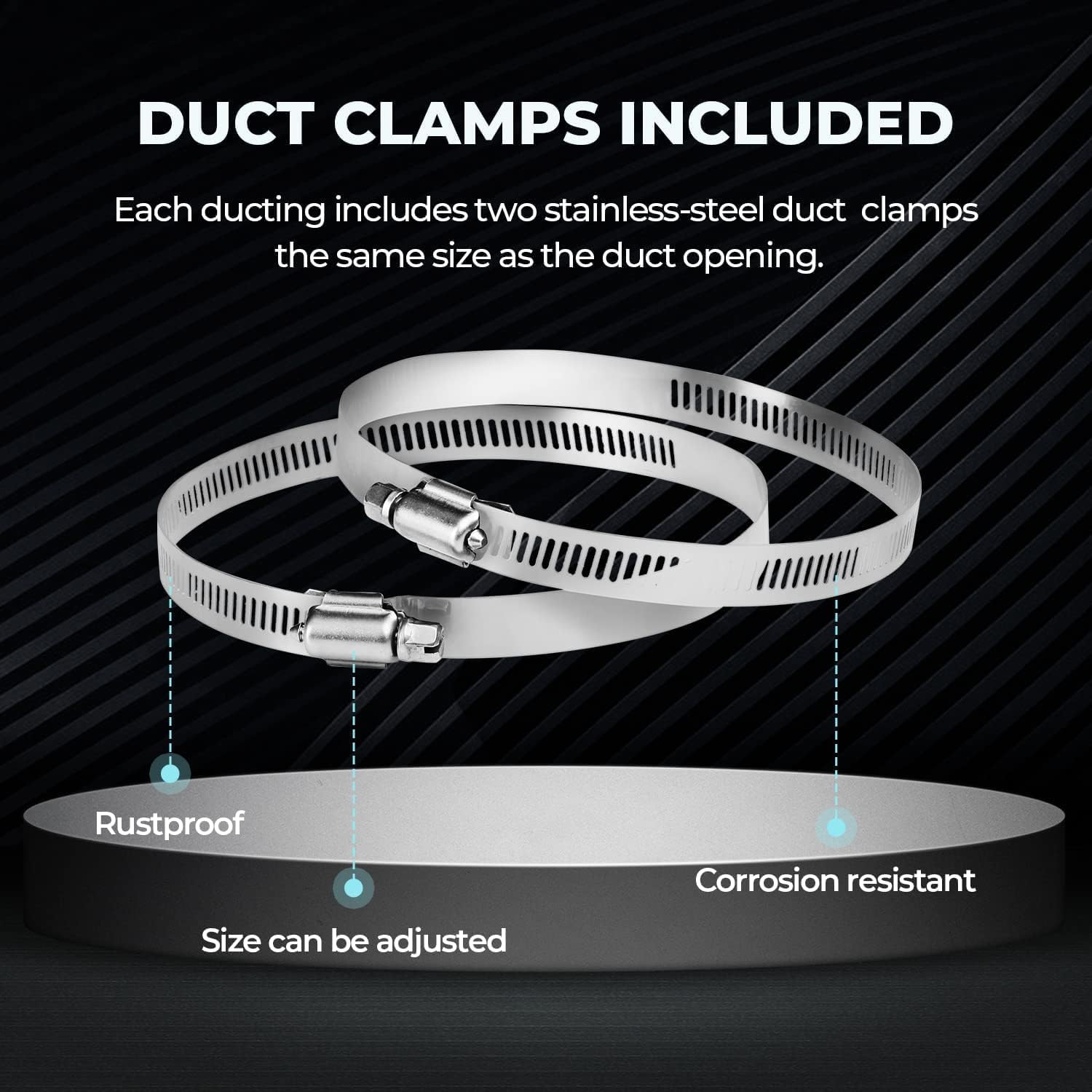 iPower 12-Pack 4 Inch 25 Feet Non-Insulated Flex Air Aluminum Ducting Dryer Vent Hose for HVAC Ventilation, Silver
