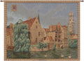 Charlotte Home Furnishings Inc. Brugges Riverside French Tapestry Wall Hanging, 15 X 18 Inch, Viscose Cotton And Polyester Blend Wall Art, Woven In France, Perfect For Home Decor And Wall Decor