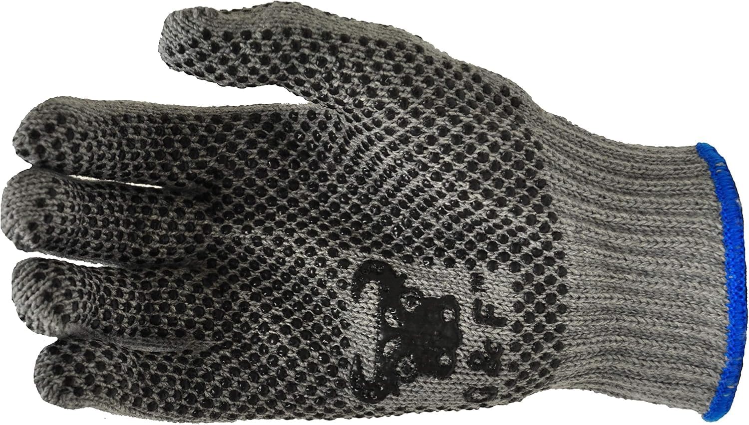 G & F Products Natural Cotton Work Gloves with double-side PVC Dots Grey Gloves , Assorted ring colors, X-Large, 120 Pairs (Sold by Case)