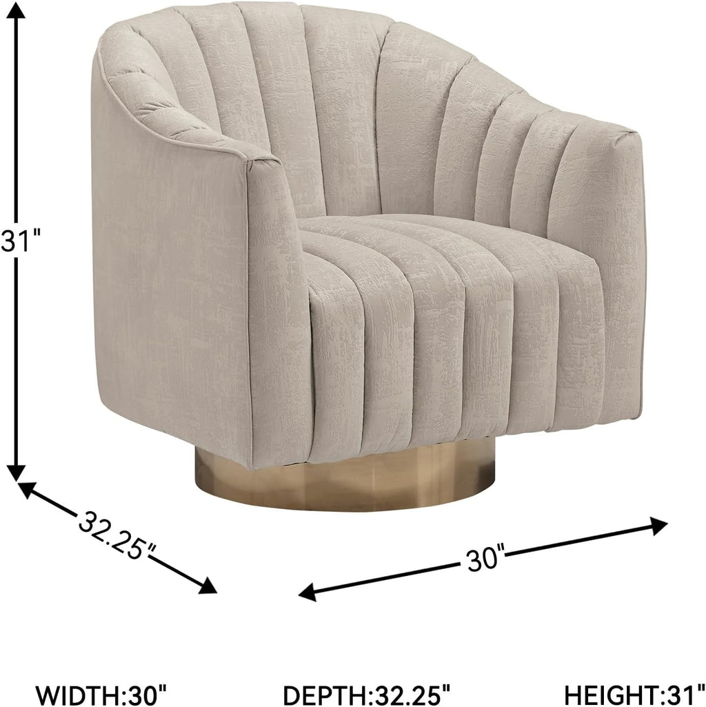 Signature Design by Ashley Penzlin Swivel Accent Chair, Beige
