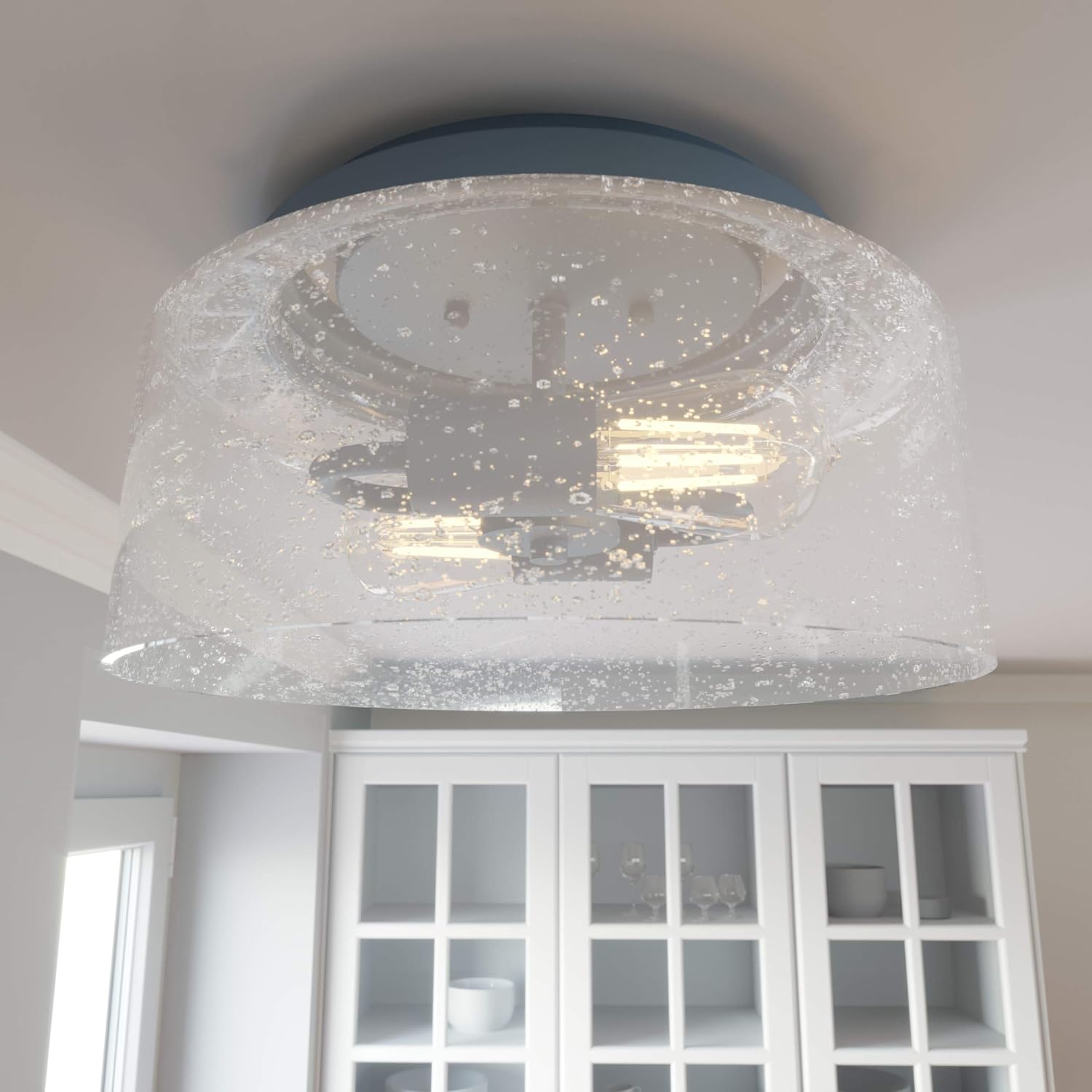 Hunter Fan Company 19163 Hartland Flush Mount Light, Indigo Blue