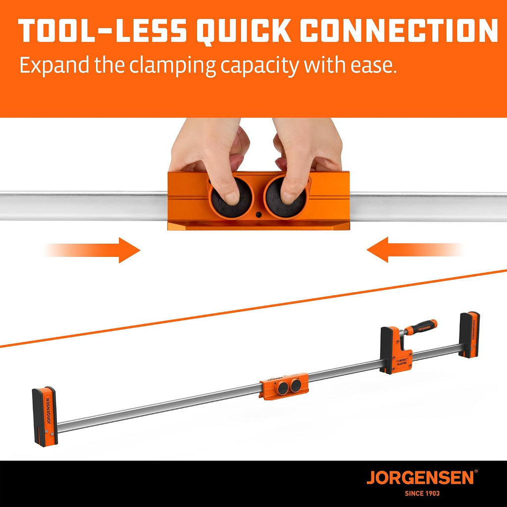 JORGENSEN 36-Inch Parallel Bar Clamp 2-Pack & Parallel Clamp Extender