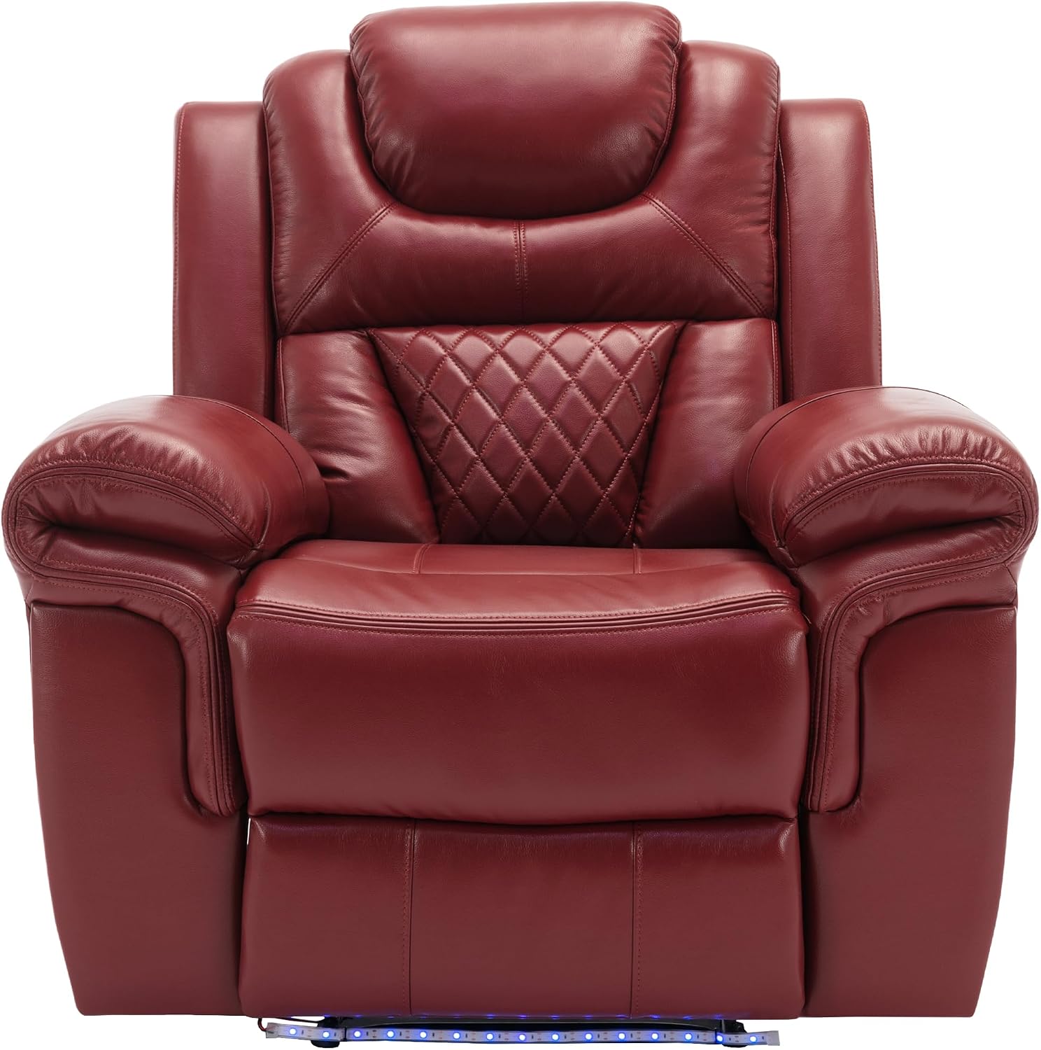 Merax Recliner Chairs Home Theater Seating with LED Light Strip for Living Room Bedroom, Faux Leather