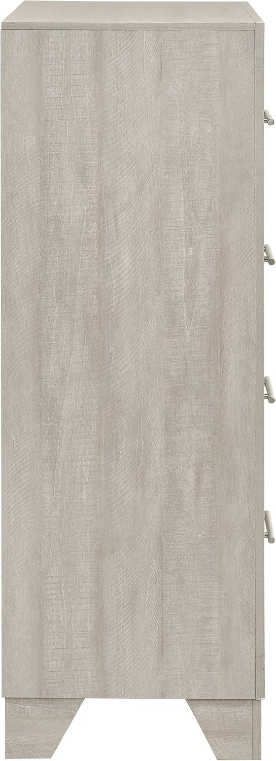 Coaster Home Furnishings - Trenton - Wood - 4-Drawer Chest of Drawers with Nickel Handles, English Dovetail Joinery and Metal Glides - Contemporary - Bedroom - Rustic Cream - 225065