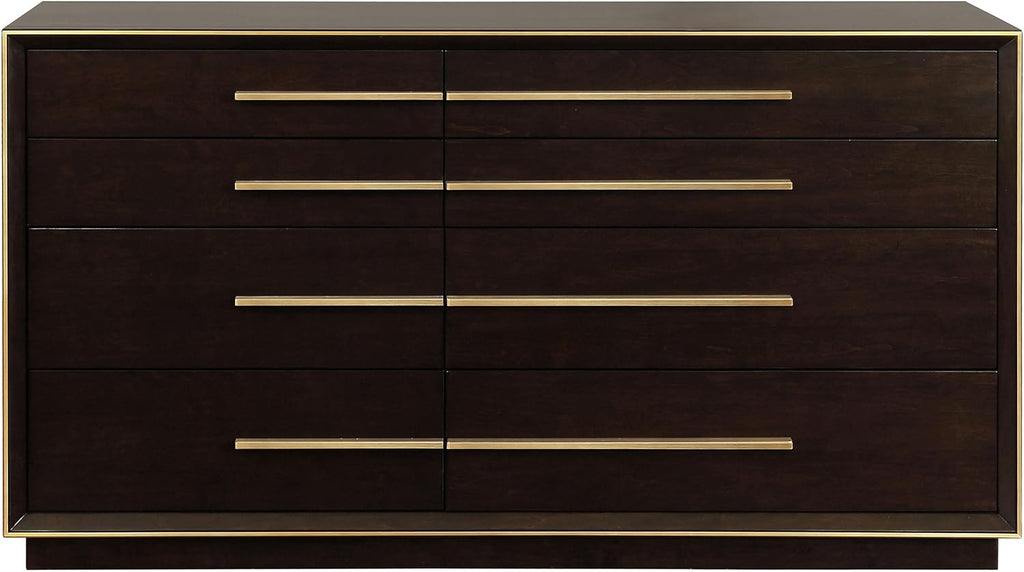 Coaster Home Furnishings - Durango - Wood - 8-Drawer Dresser with Metallic Pulls, Metal Extension Glide, and Felt-Lined Top, Contemporary Style - Smoked Peppercorn - 223263