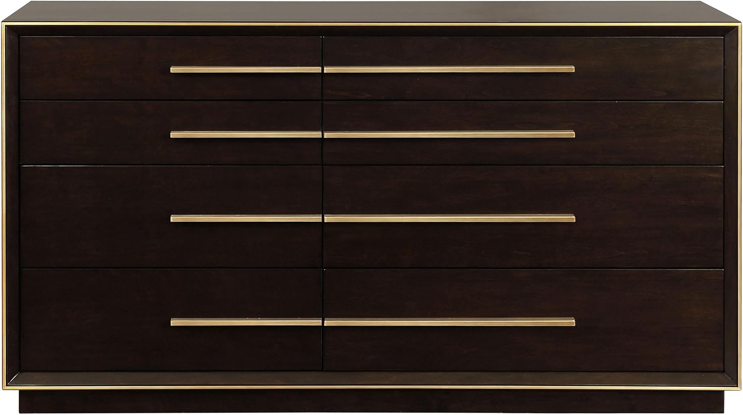 Coaster Home Furnishings - Durango - Wood - 8-Drawer Dresser with Metallic Pulls, Metal Extension Glide, and Felt-Lined Top, Contemporary Style - Smoked Peppercorn - 223263