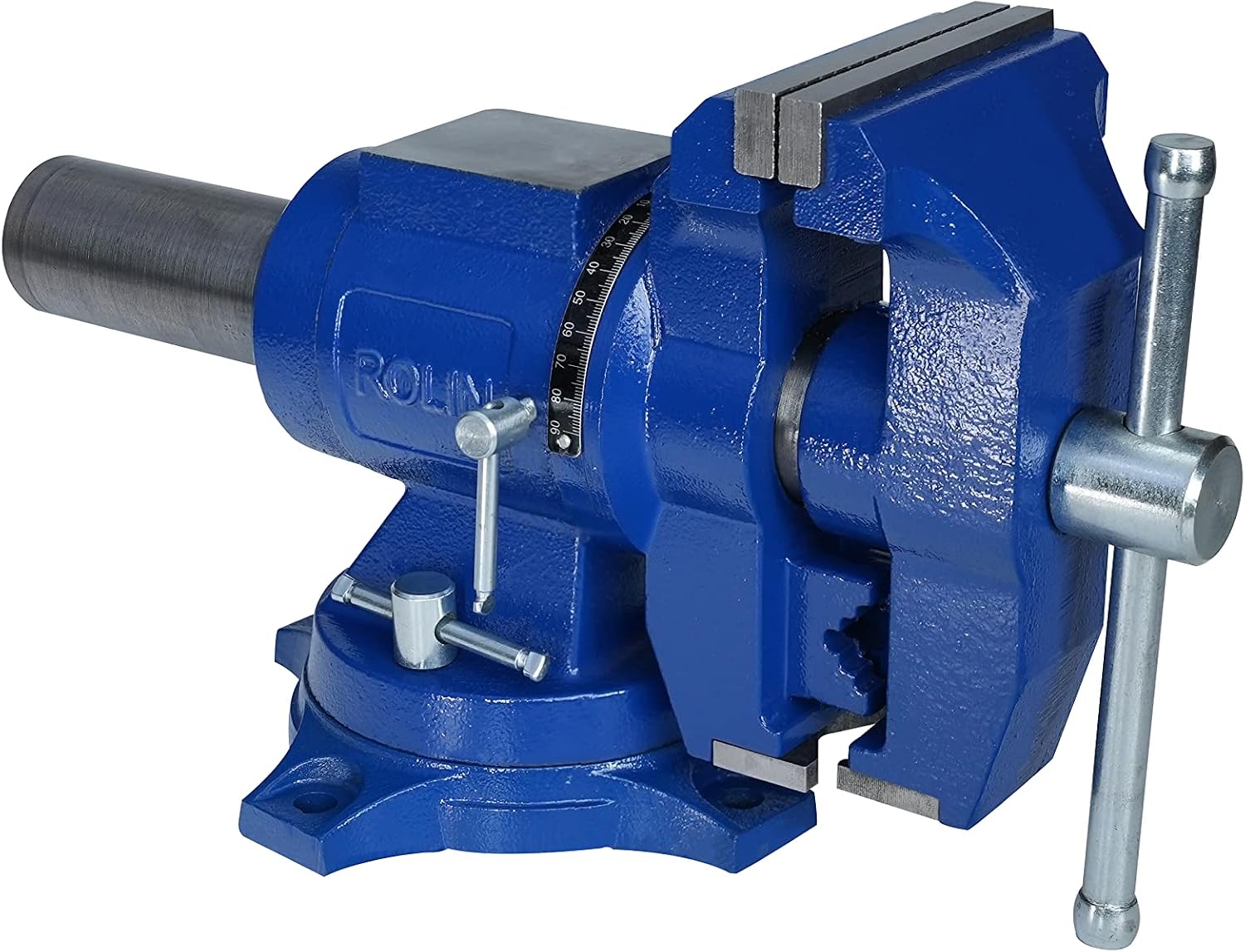Rolin Vise 5 Inch Multi-Function Vises With Anvil Blue Bench Vise Heavy Duty Tools 360 Degree Swivel Base