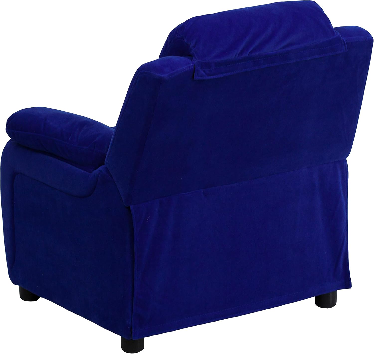 Flash Furniture Charlie Microfiber Kids Recliner with Flip-Up Storage Arms and Safety Recline, Contemporary Reclining Chair for Kids, Supports up to 90 lbs., Blue