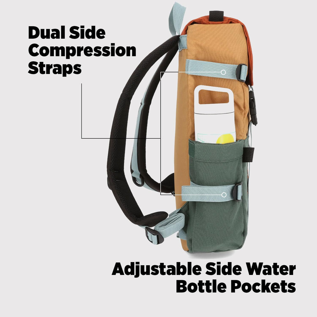 Topo Designs Rover Pack Classic Backpack - Daily Bag for Commutes, Day Trips, Hikes, Iconic Denver Design, PFAS-Free, Fair Trade (Stone Blue/Ash Green)