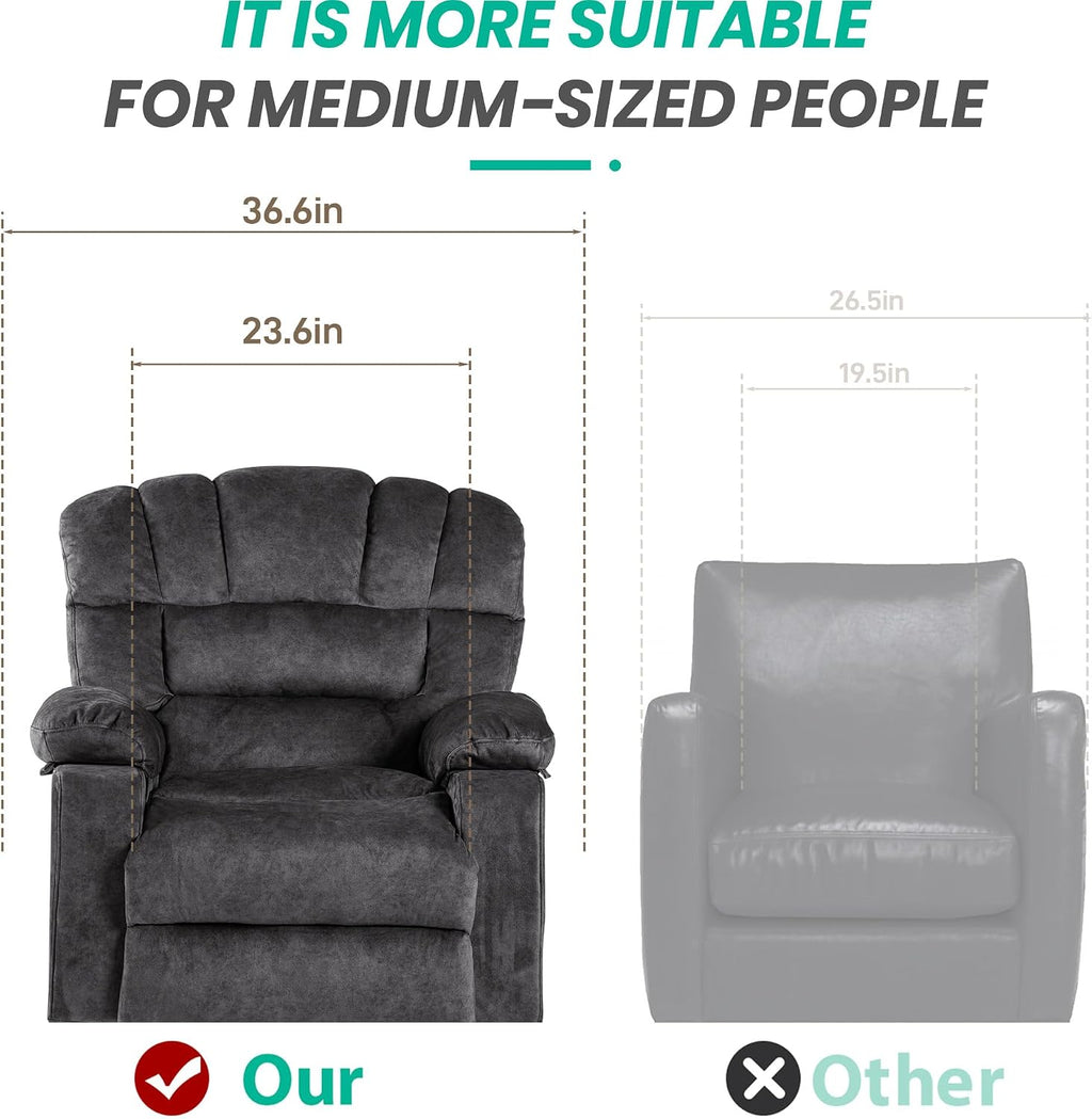 Recliner Chair Modern Ergonomic Lounge Single Sofa Seat Living Room Gravity Recliners Foam Filling