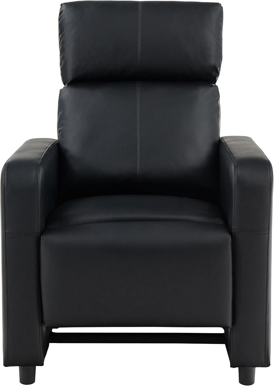 Coaster Home Furnishings - Toohey - Faux Leather - 7-piece Theater Seating with Consoles and Recliners with Tufted Backrests and Slim Track Armrests - Living Room, Home Theater - Black - 600181-S4A