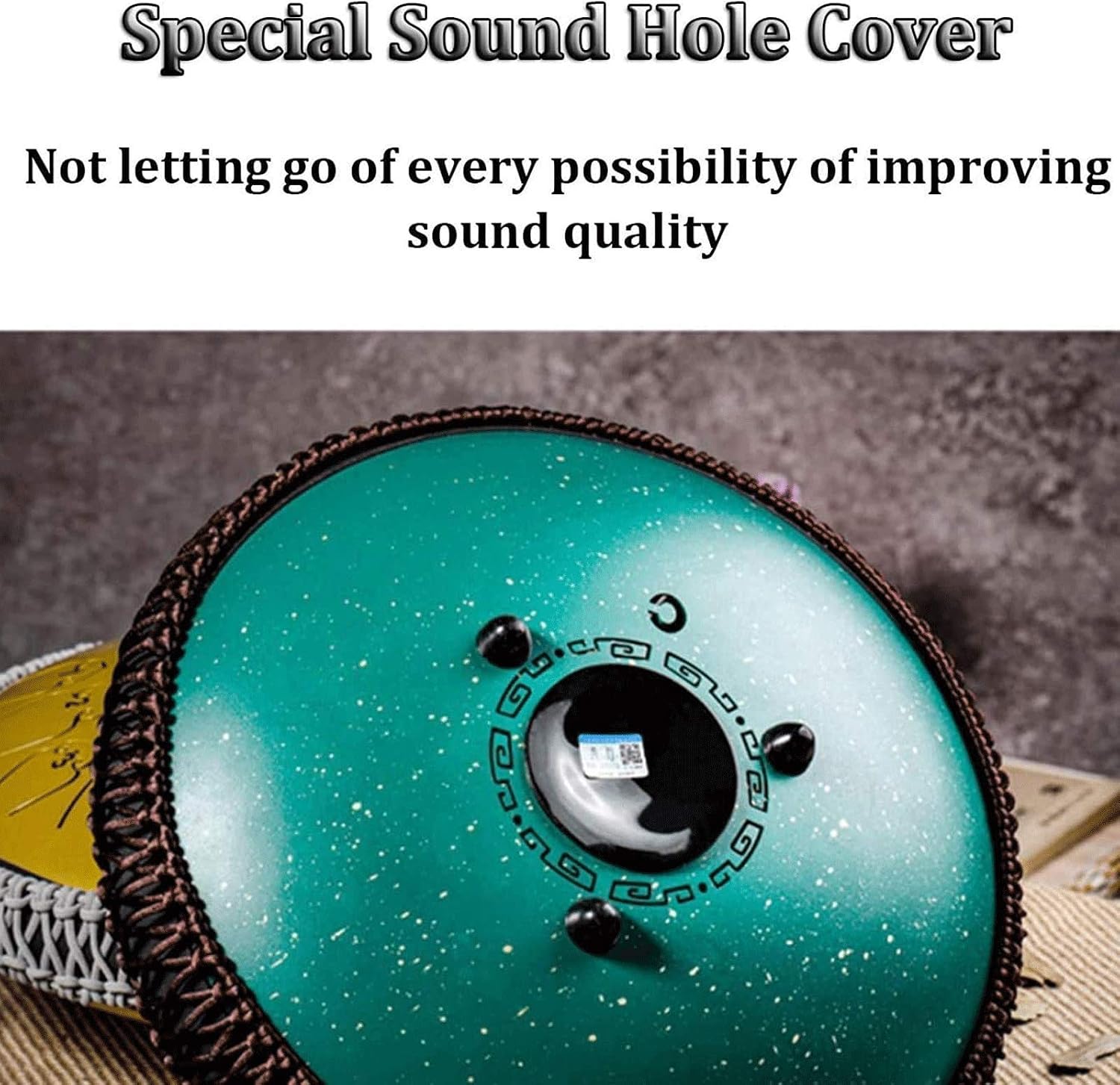 Steel Tongue Drum Lotus Handpan Drum 14-inch 15 Notes, Percussion Steel Drum Instrument with Travel Bag, Mallets, Note Sticker, for Meditation, Yoga