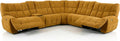 Furniture of America Tavie Modern Reclining Sofa with Storage Console and Cup Holders, Sectional Recliner, L Shaped Couch for Living Room, Home Theater, Playroom, Butterscotch