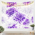 Purple Flowers Tapestry Peony Floral Tapestries Art Home Decoration Bedroom Decor Living Room Door Purple Ink Art Tapestry Wall Hanging Flowers Art Wall Hangings Art（70.9x92.5）