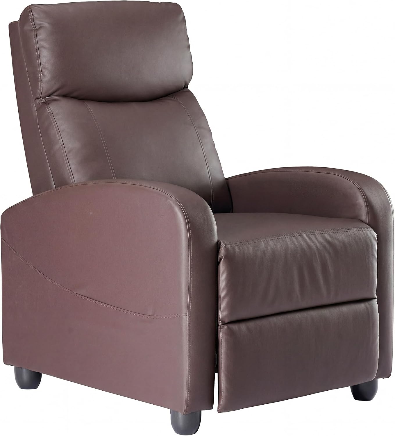 Sweetcrispy Massage Recliner Chair for Adults, Adjustable Home Theater Seating with Lumbar Support for Living Room, Modern Fabric Reclining for Small Space, Brown