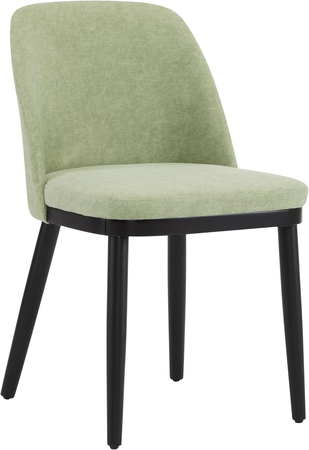 Christopher Knight Home Set of 2 Ringo Fabric Upholstered Dining Chairs, Rubberwood Frame, Curved Backrest, Foam-Filled Cushion, Armless Accent Chair/Side Chair for Dining Room/Kitchen, Mint+Black