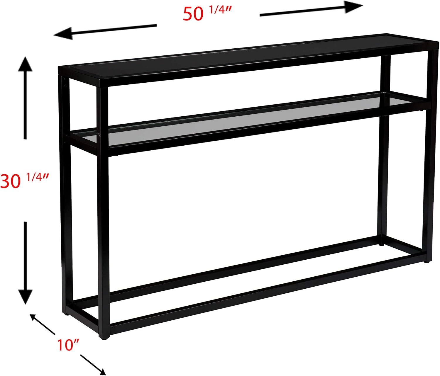 SEI Furniture - Holly & Martin Baldrick Console Table - Black - Transitional Design, Glass and Wood - Ideal for Entryway, Living Room (CK7683)