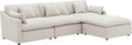 Coaster Home Furnishings - Hobson - 4-Piece Upholstered Modular Sectional Sofa with Accent Pillows and Sloped Track Armrests - Living Room - Ivory - 551451-SETB