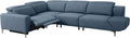 Furniture of America Kirel Modern Sectional Recliner with USB Ports, Adjustable Headrests and Swivel Armrest, Reclining Sofa, L Shape Couch for Living Room, Office, Home Theater, Playroom, Blue