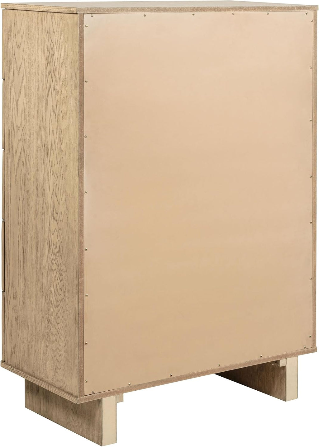 Coaster Home Furnishings - Kailani - Wood - 5-Drawer Chest with Antique Brass Hardware, Cane Fronts, Metal Extension Glides and Round Knobs - Coastal - Bedroom - Beige Oak - 225045