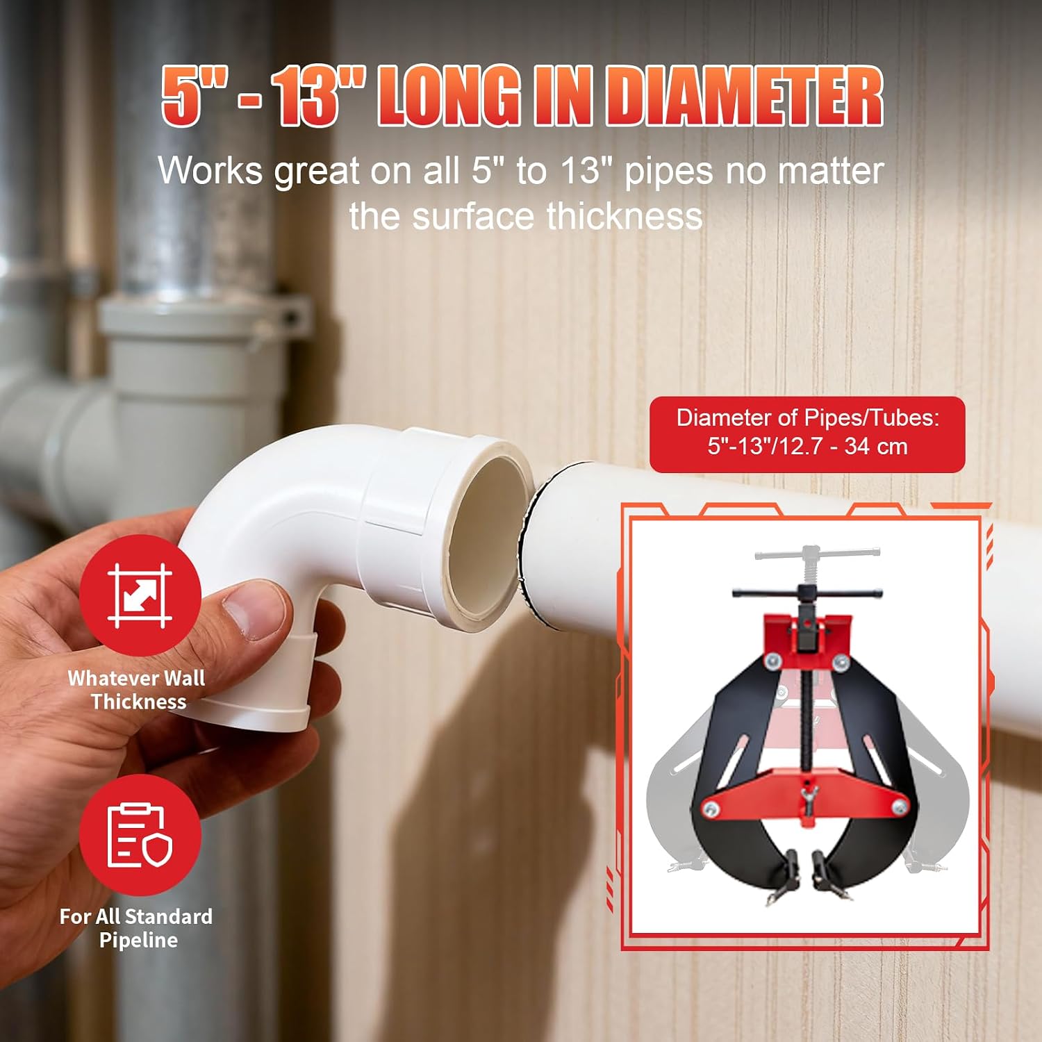 4' to 11' Heavy Duty Pipe Alignment Clamp, Professional Welding Clamp with Quick Release