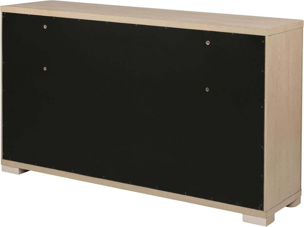 Coaster Home Furnishings - Ladera - Wood - 6-Drawer Dresser with Contemporary Style, Metal Extension Glides and Nickel Finger Pulls - Bedroom - Light Elm - 225083