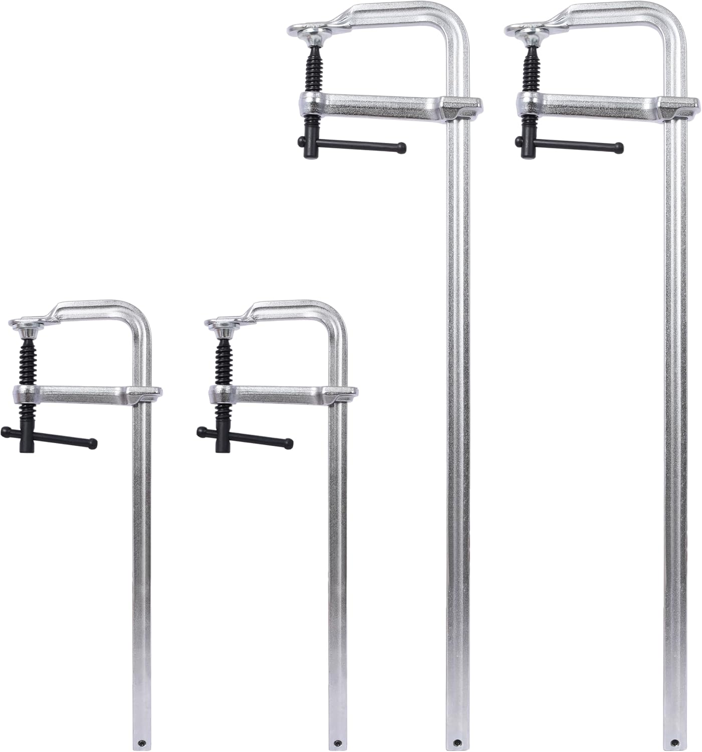 Heavy-Duty Steel Bar & F Clamp Set - Professional Drop Forged Clamps for Welding, Woodworking, Metalworking, DIY Crafts (2 pcs 12 inch x 3inch+ 2pcs 24inchx4-3/4',4pcs)