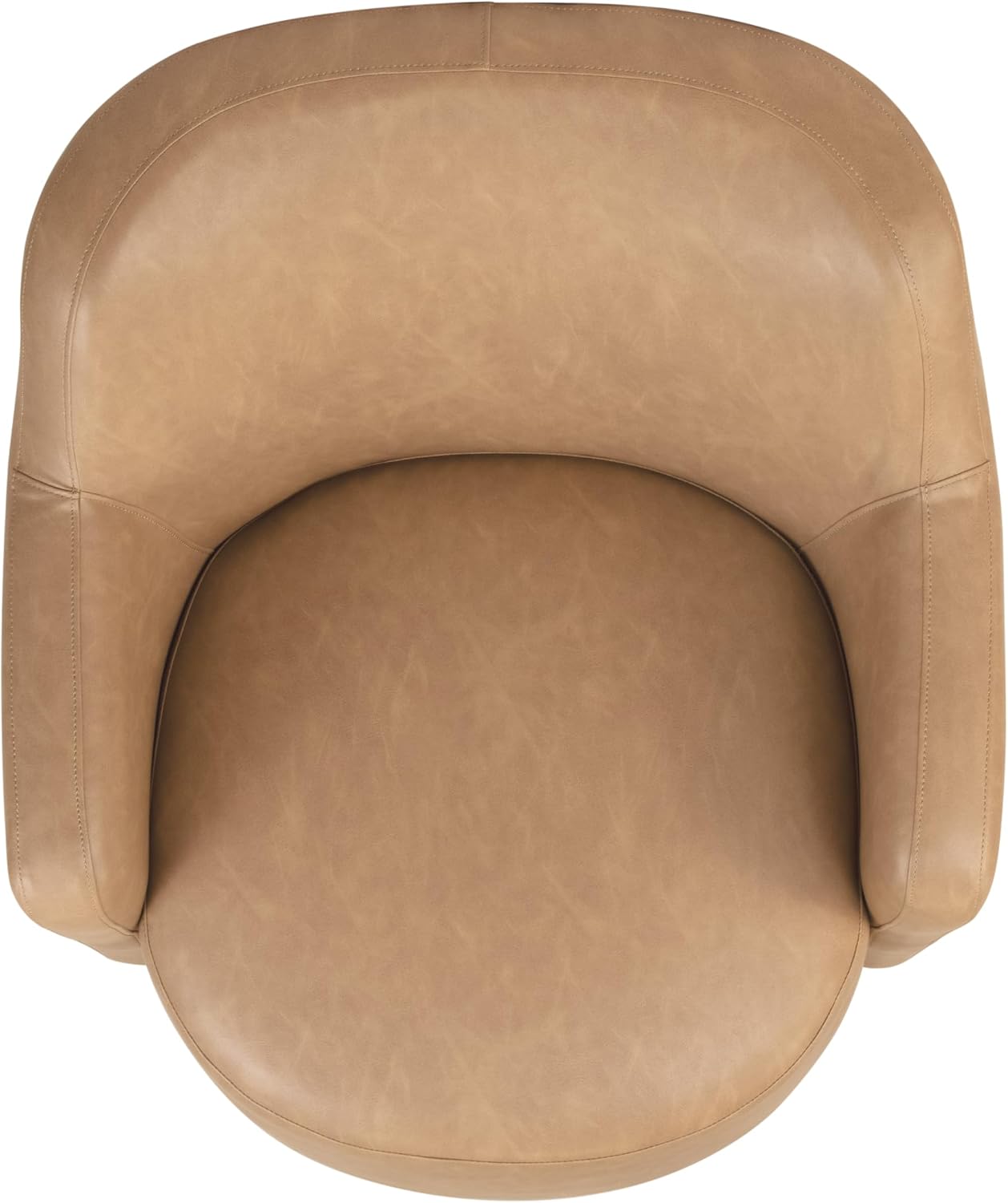 HomePop 360° Barrel Back Swivel Chair - Sand Faux Leather