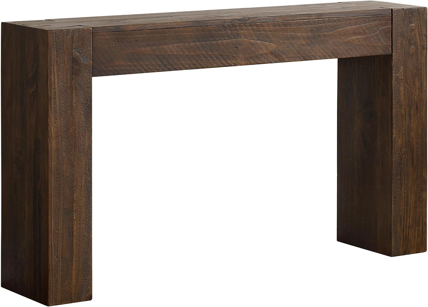 Alaterre Furniture Stockyard Solid Wood Console Table - 56 Inch Modern Farmhouse Entryway Table - Easy Assembly Living Room Furniture for Behind The Couch, Entryway, or Hallway (Brown)