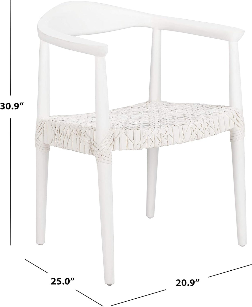 Safavieh Home Collection Juneau Leather Woven Natural and Off-White Accent Chair
