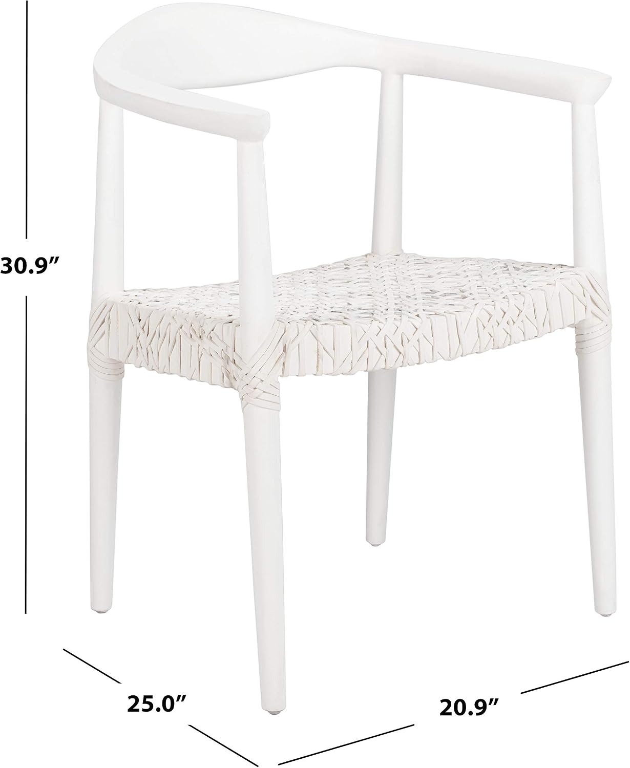Safavieh Home Collection Juneau Leather Woven Natural and Off-White Accent Chair