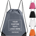 Fyore Custom Drawstring Bags with Logo, 10/50/100 Pack Bulk Personalized String Backpacks for Gym, Sports, Events, Travel, Daily Use, Business Activities