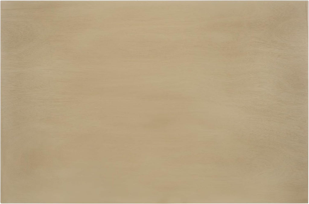 SAFAVIEH Home Collection – Neha Natural Brown Rectangular Coffee Table, Solid Wood Frame with Scalloped Apron (COF5705B)