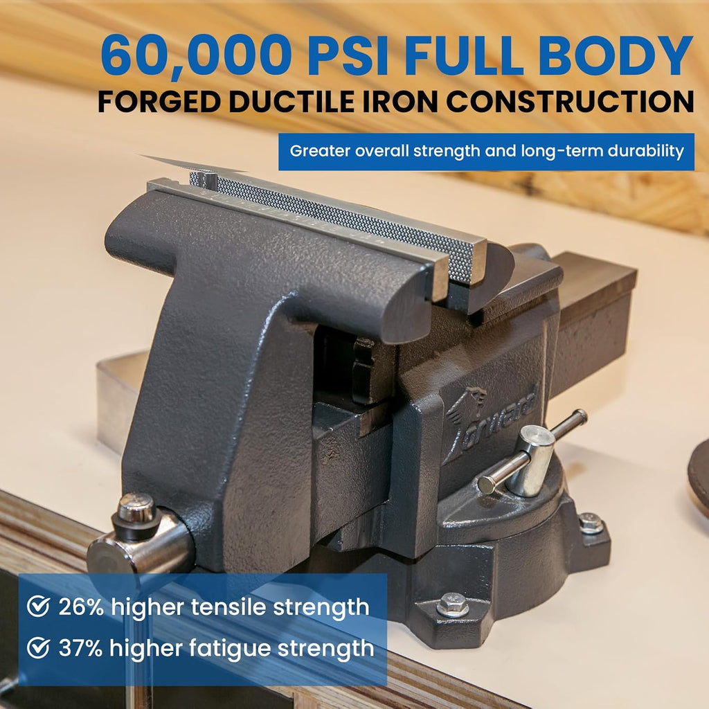Forward CR50A-5.5In Bench Vise Heavy Duty Vice with Anvil and 210 Degrees Swivel Base (5 1/2')