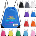 Custom Drawstring Backpack bags 10/50/100/500Pack, Promotional Items With Your Logo, Bulk Personalized Draw String Back Bag for Travelling, Gym and for Everyday Use