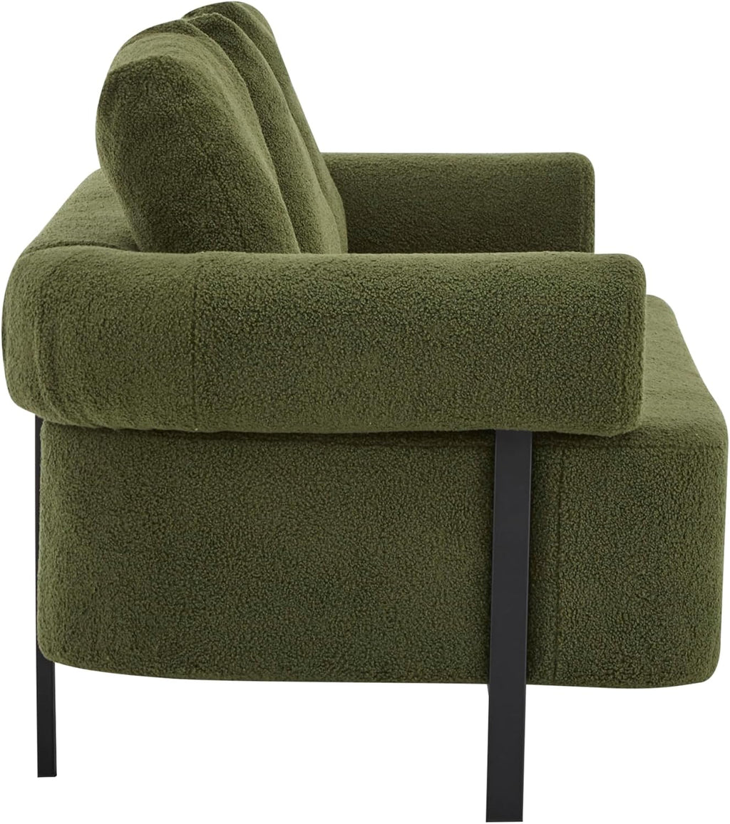 Christopher Knight Home Gilly 78' Modern Boucle Upholstered Sofa with Pillow, Oversized Comfy Cloud Couch with Wooden Frame, 3-Seater Sofa Couch for Living Room, Bedroom, Home Office, Olive Green