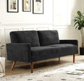 Kent Velvet Sofa, European Style with Sleek Design, Modern & Vintage Flair, Upholstered 3 Seater Couch, Chic Living Room Furniture Seating for Home, Apartment or Office, Black