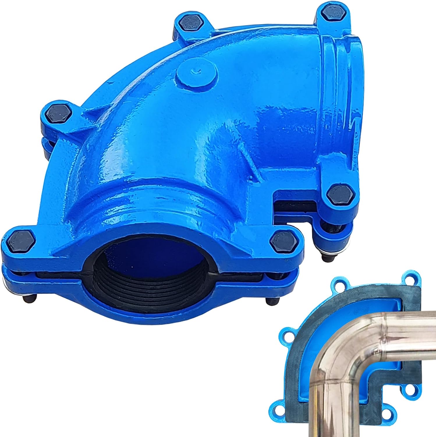 Pipe Repair Clamp For 2-1/2 Inch Welded Steel Pipe Elbow(OD of the Pipe and Elbow are 3 inch),90 Degree Elbow Leak Sealer,Long Radius,Only Suitable for Welded Steel Pipes