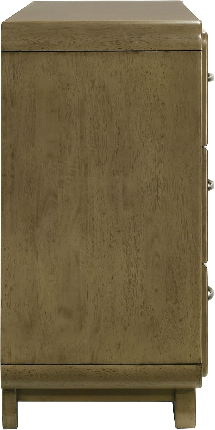 Coaster Home Furnishings - Amsbury - Wood - 6-Drawer Dresser with Metal Extension Glides, Matte Nickel Hardware, Rounded Corners and Transitional Style - Bedroom - Nutmeg - 224273