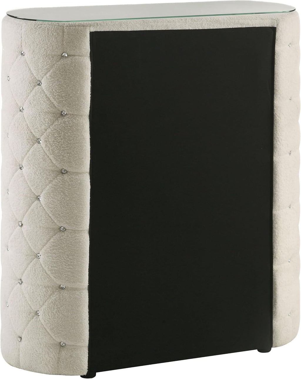 Coaster Home Furnishings - Sonya - Wood - 5-Drawer Chest with Crystal-Like Pulls, Diamond Tufting and Glass Top - Bedroom - Ivory - 360115