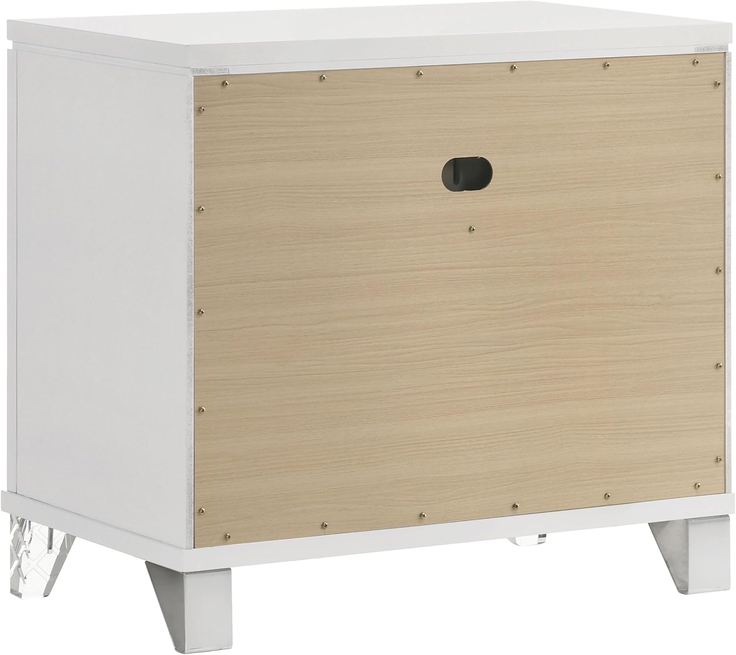 Coaster Home Furnishings Marmore Contemporary Wood 2-Drawer Bedroom Nightstand Bedside Table Organizer Unit White 224962