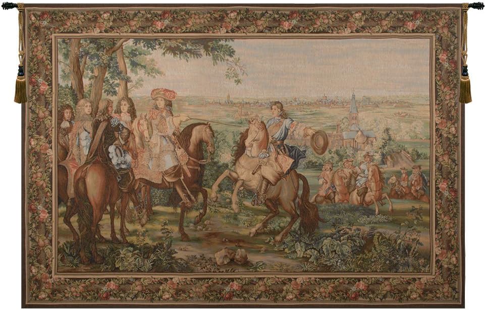 Charlotte Home Furnishings Inc. La Prise De Lille I French Tapestry Wall Hanging, 78 X 118 Inch, Viscose Cotton And Polyester Blend Wall Art, Woven In France, Perfect For Home Decor And Wall Decor