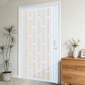 DIYHD 48X96in Glass Accordion Door, Double-Layer PVC Folding Door with Frosted Acrylic Panel for Privacy & High Light Transmission – Ideal for Large Openings, Space-Saving Closet & Room Divider
